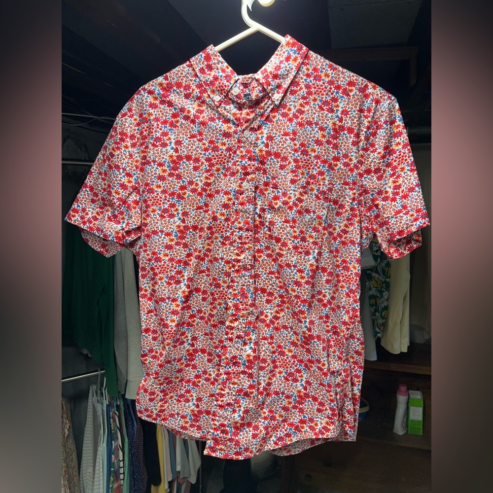 J. Crew Red Floral Men's Casual Shirt